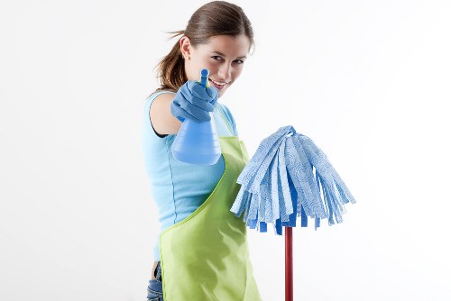 Professional move out cleaning team preparing a property for final inspection