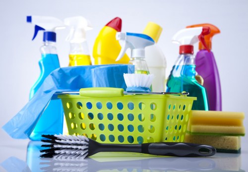 Local cleaning company preparing a rental property for move out cleaning