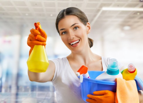 Cleaner refreshing living spaces during a move out cleaning appointment