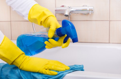 Bathroom fixtures detailed as part of end of tenancy cleaning